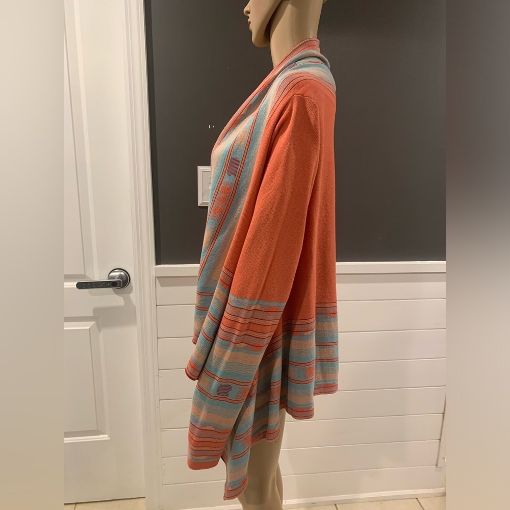 BCBGMAXAZRIA Women's orange and
Blue Cardigan M/L - Picture 2 of 4